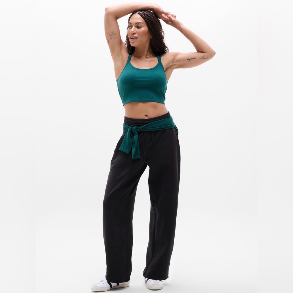 NWT Athleta Forever Fleece Barrel Black Pant Sz XS